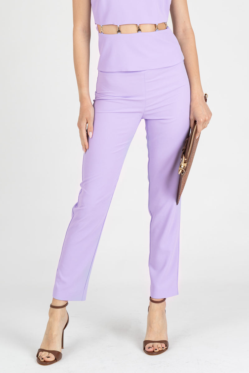 Pantaloni a Sigaretta Glam Lilac