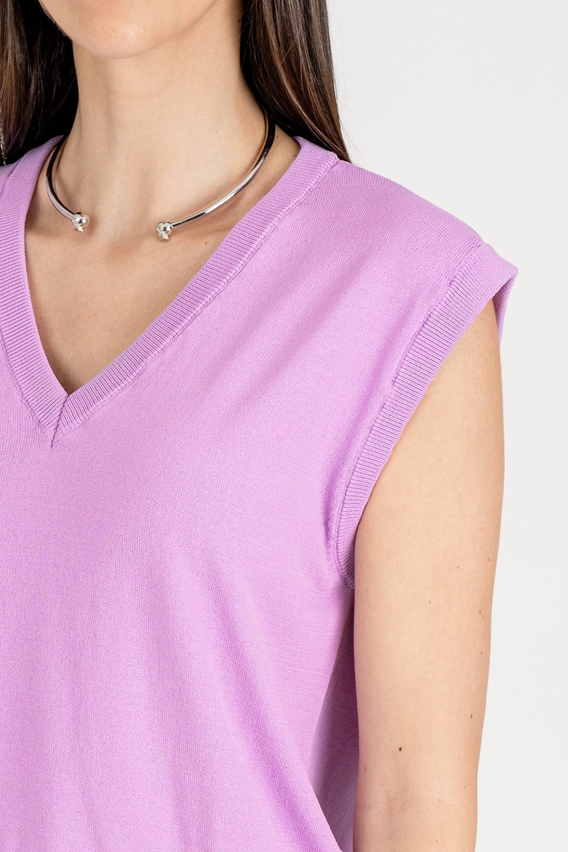 Maglia Gilet Spring Lilac