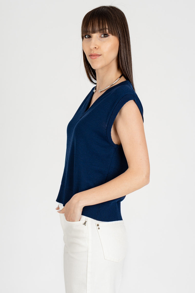 Maglia Gilet Spring Blue