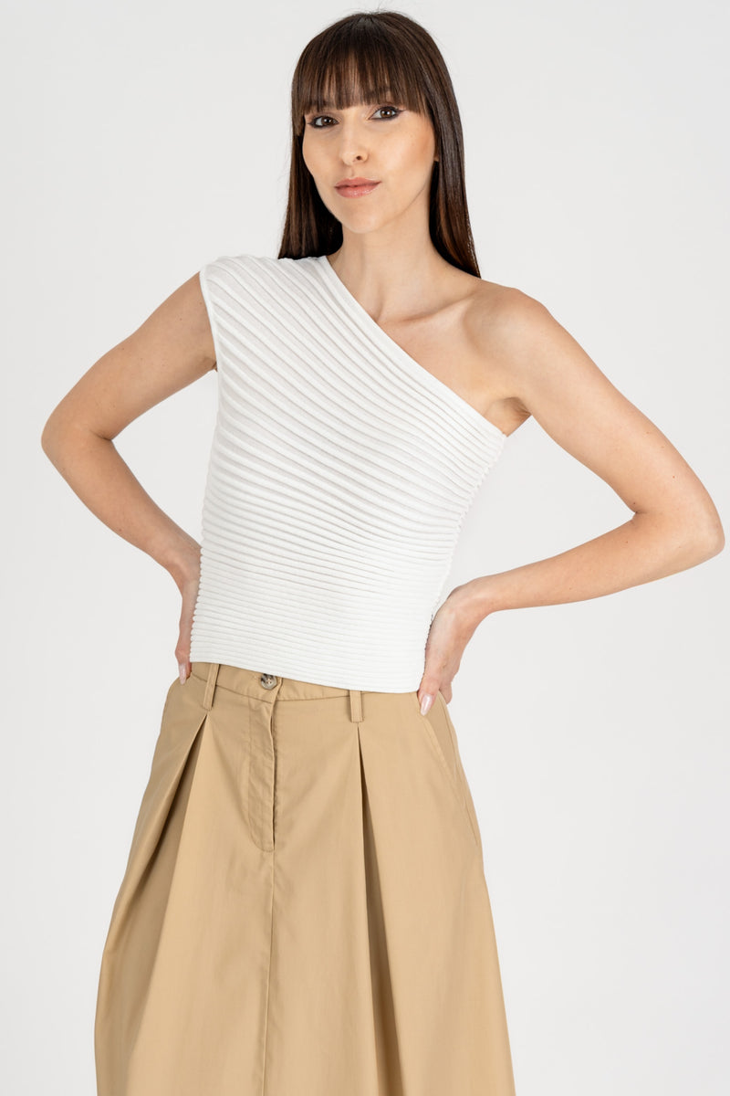 Top in Maglia Avorio