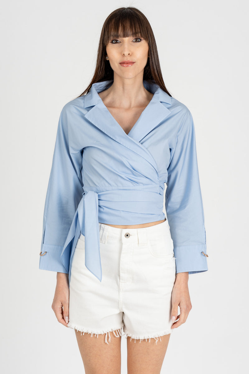 Camicia Incrociata Azzurro