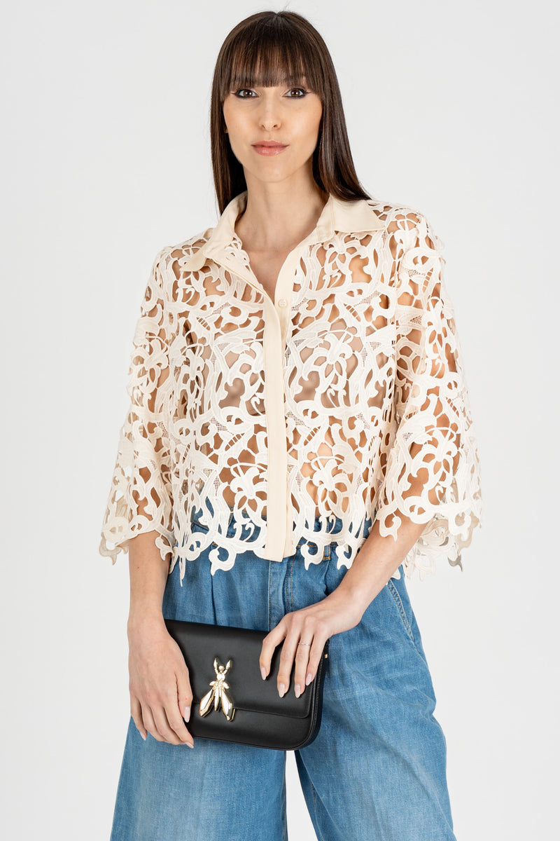 Camicia Macramè Crema