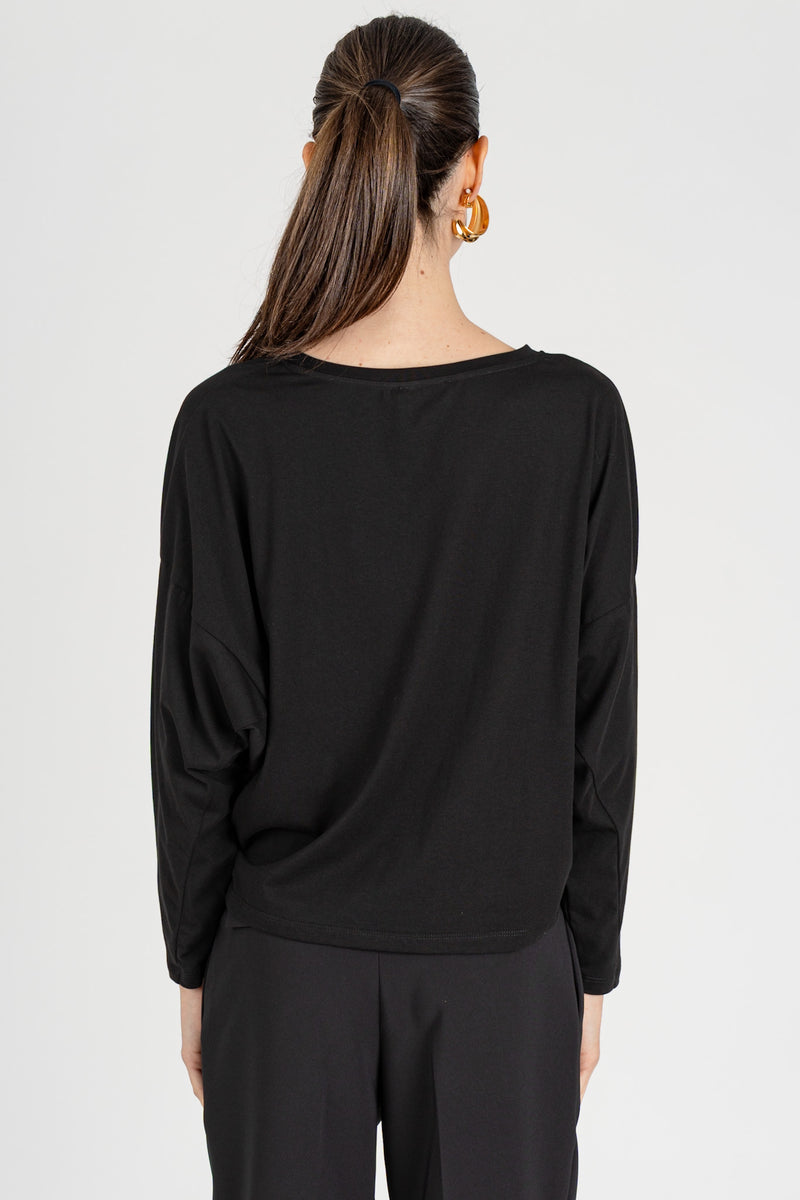 Maglia Scollo a V Nero