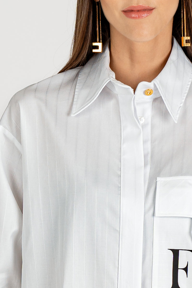 Camicia a Righe "EF" Bianco