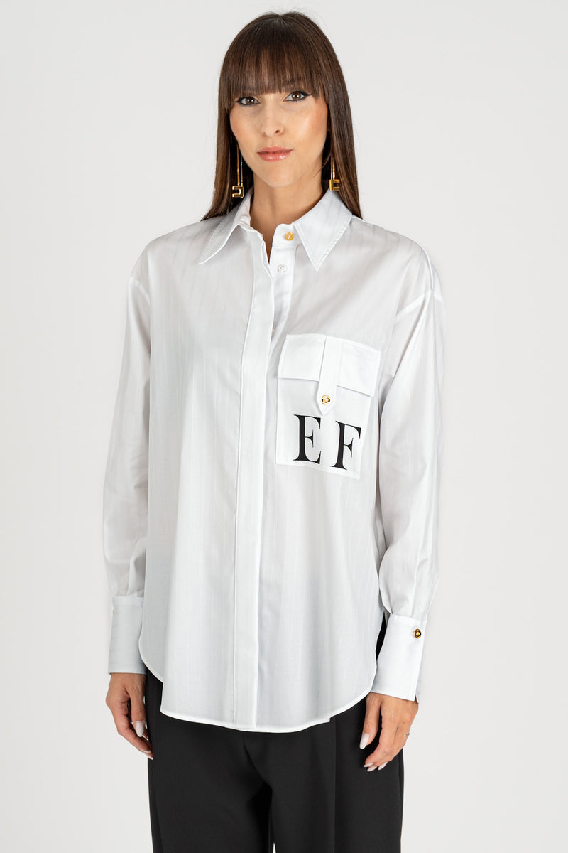 Camicia a Righe "EF" Bianco