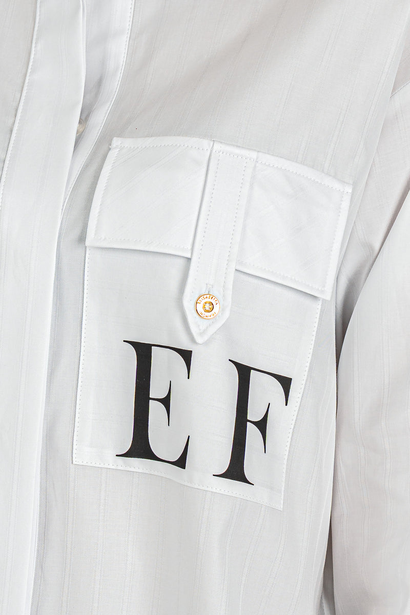 Camicia a Righe "EF" Bianco