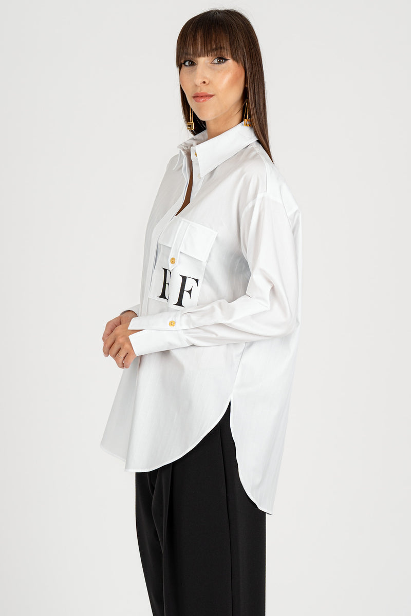 Camicia a Righe "EF" Bianco