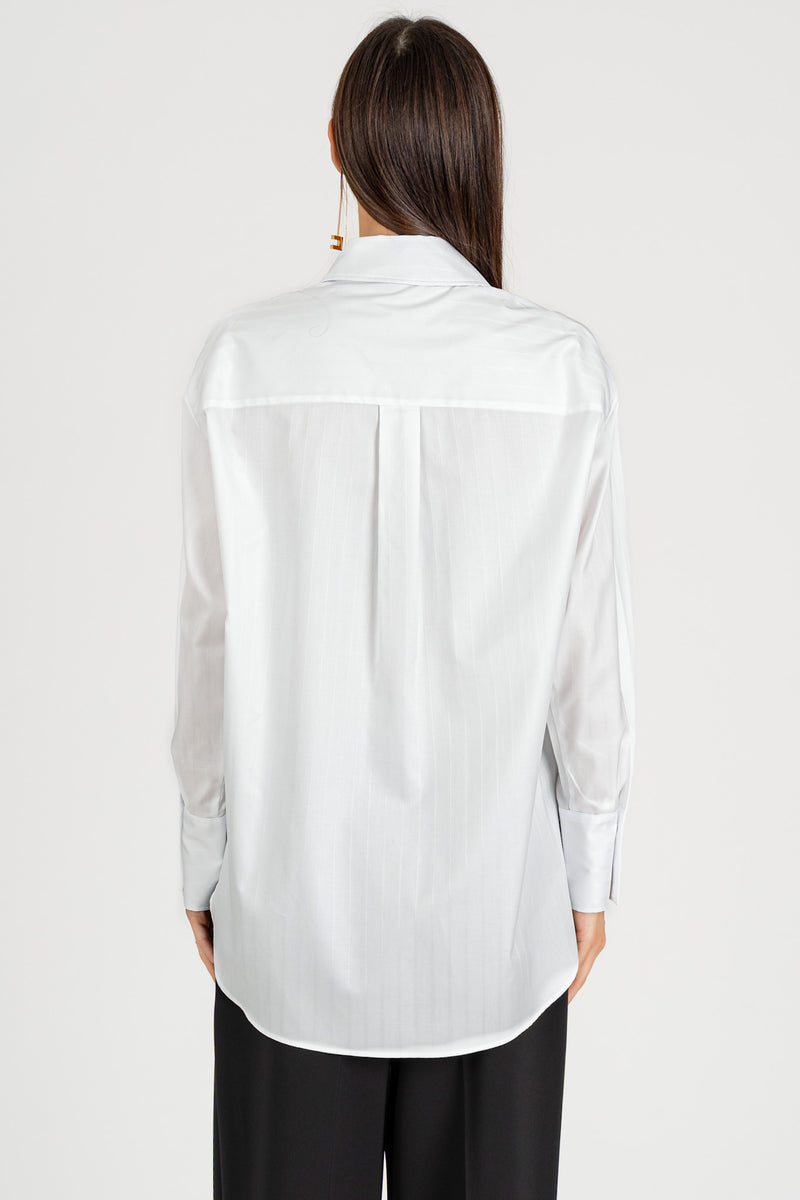 Camicia a Righe "EF" Bianco