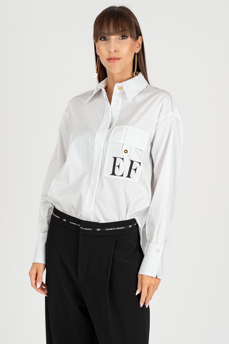 Camicia a Righe "EF" Bianco