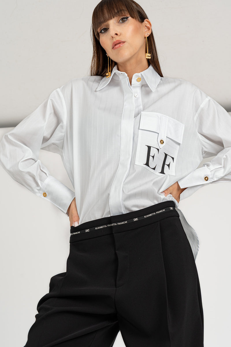 Camicia a Righe "EF" Bianco