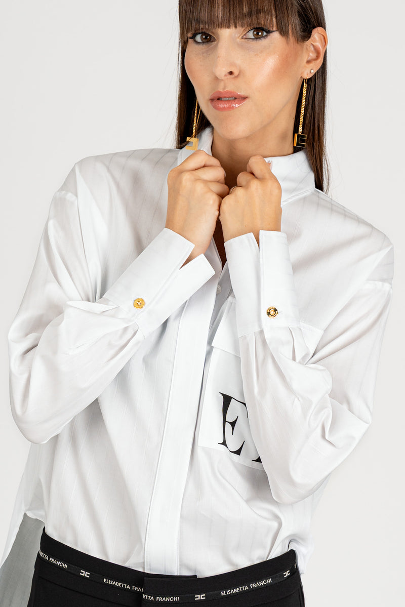 Camicia a Righe "EF" Bianco