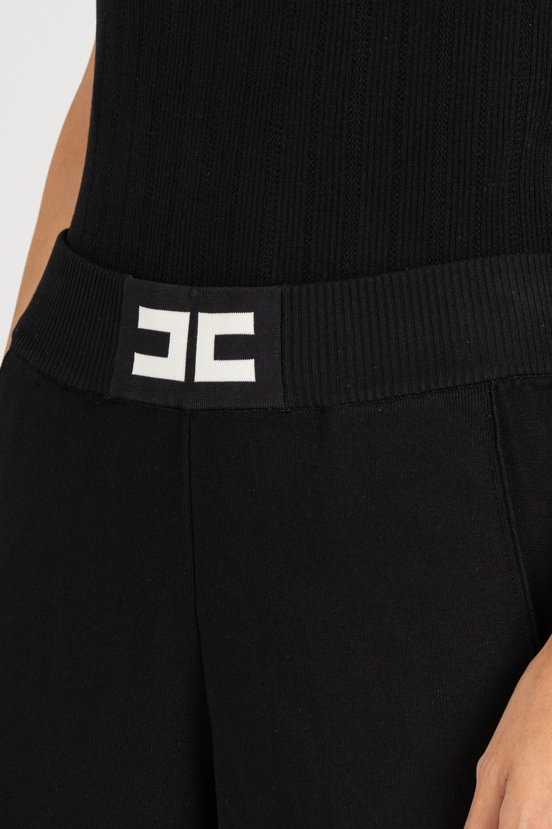 Pantalone con Bande Nero-Milk