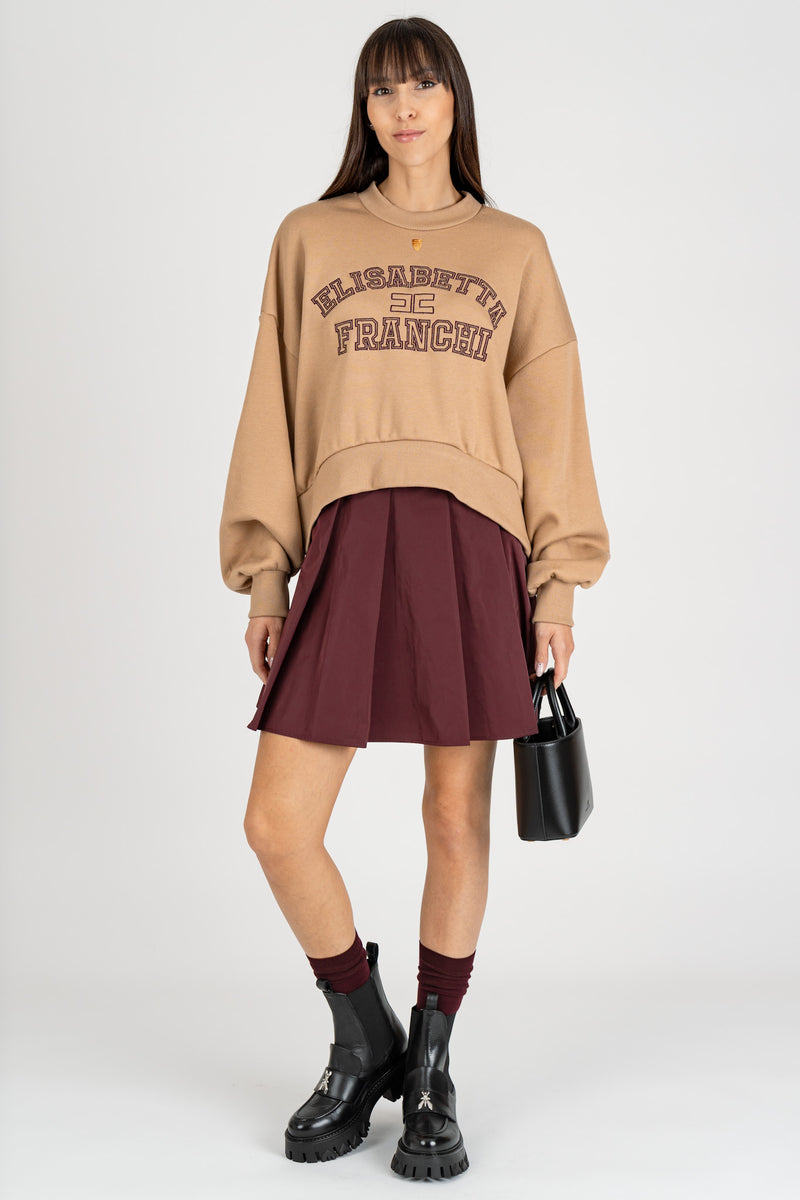 Felpa Cropped Logo Camel