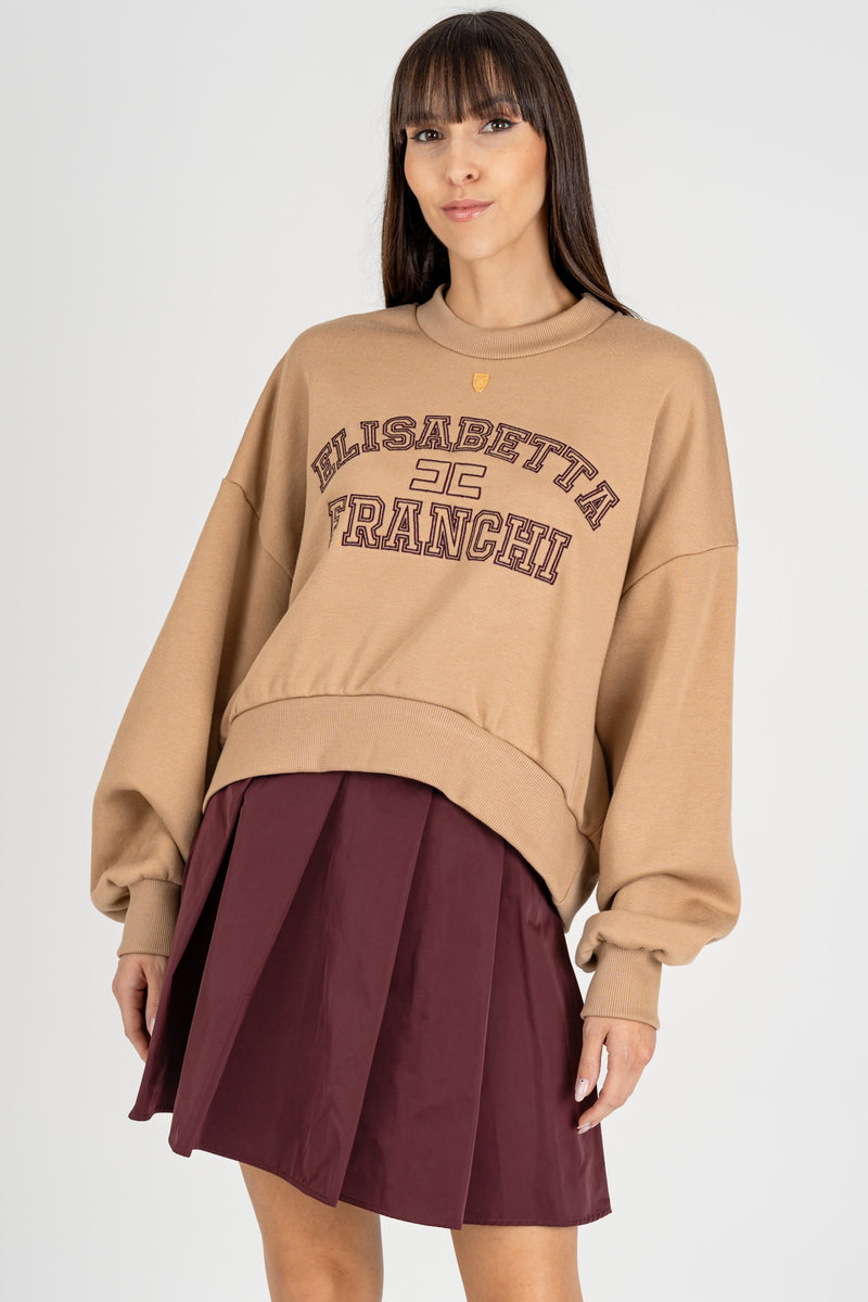 Felpa Cropped Logo Camel