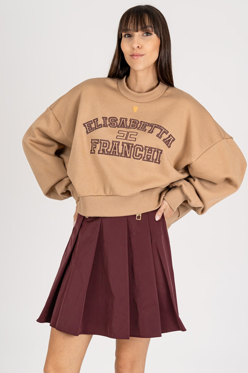 Felpa Cropped Logo Camel