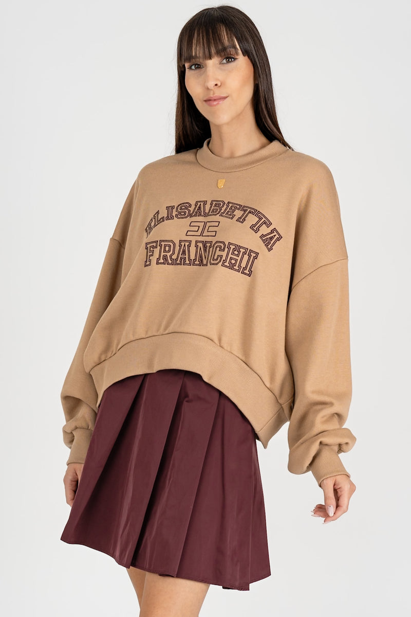 Felpa Cropped Logo Camel