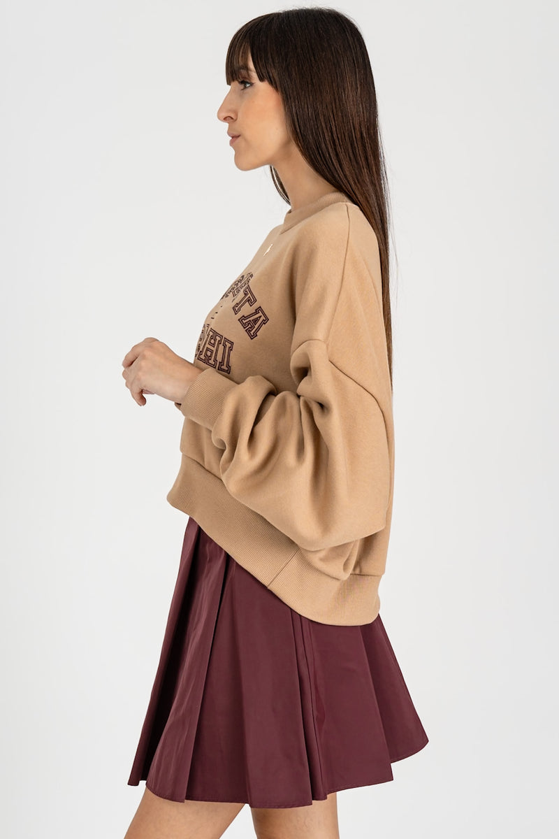 Felpa Cropped Logo Camel