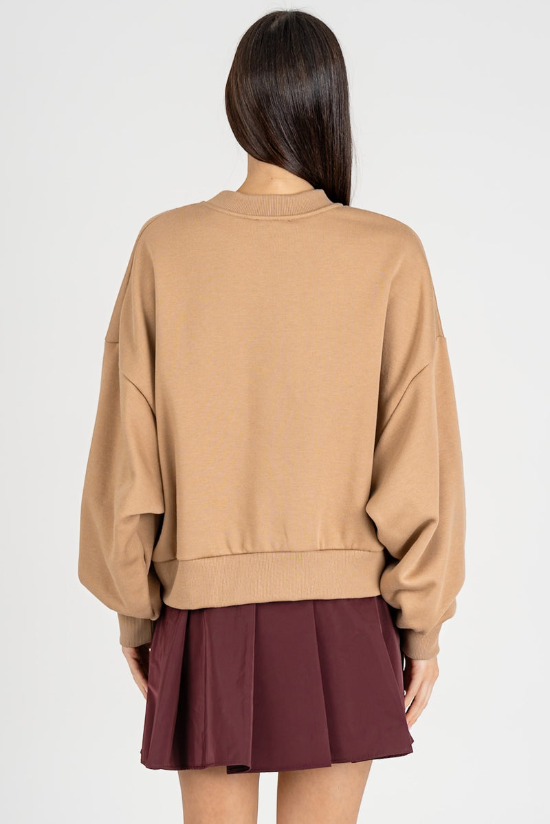 Felpa Cropped Logo Camel