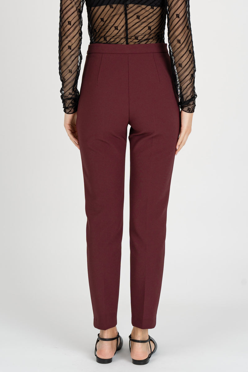 Pantalone in Crepe Dritto Rouge Noir