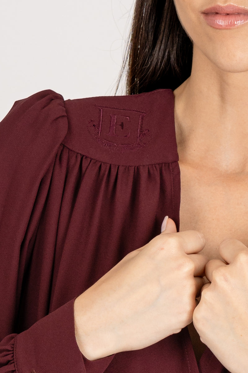 Body Camicia con Ricamo Rouge Noir