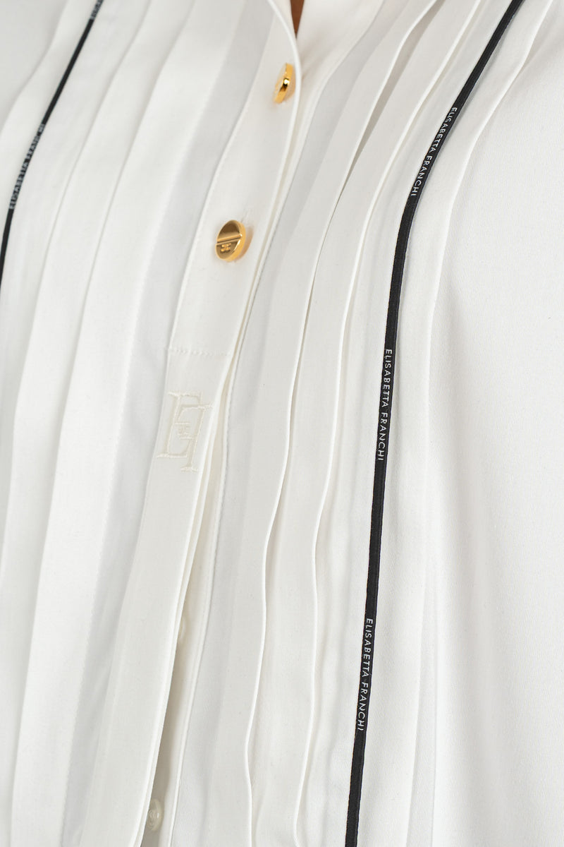 Camicia Cropped Bi-Color Bianco Nero