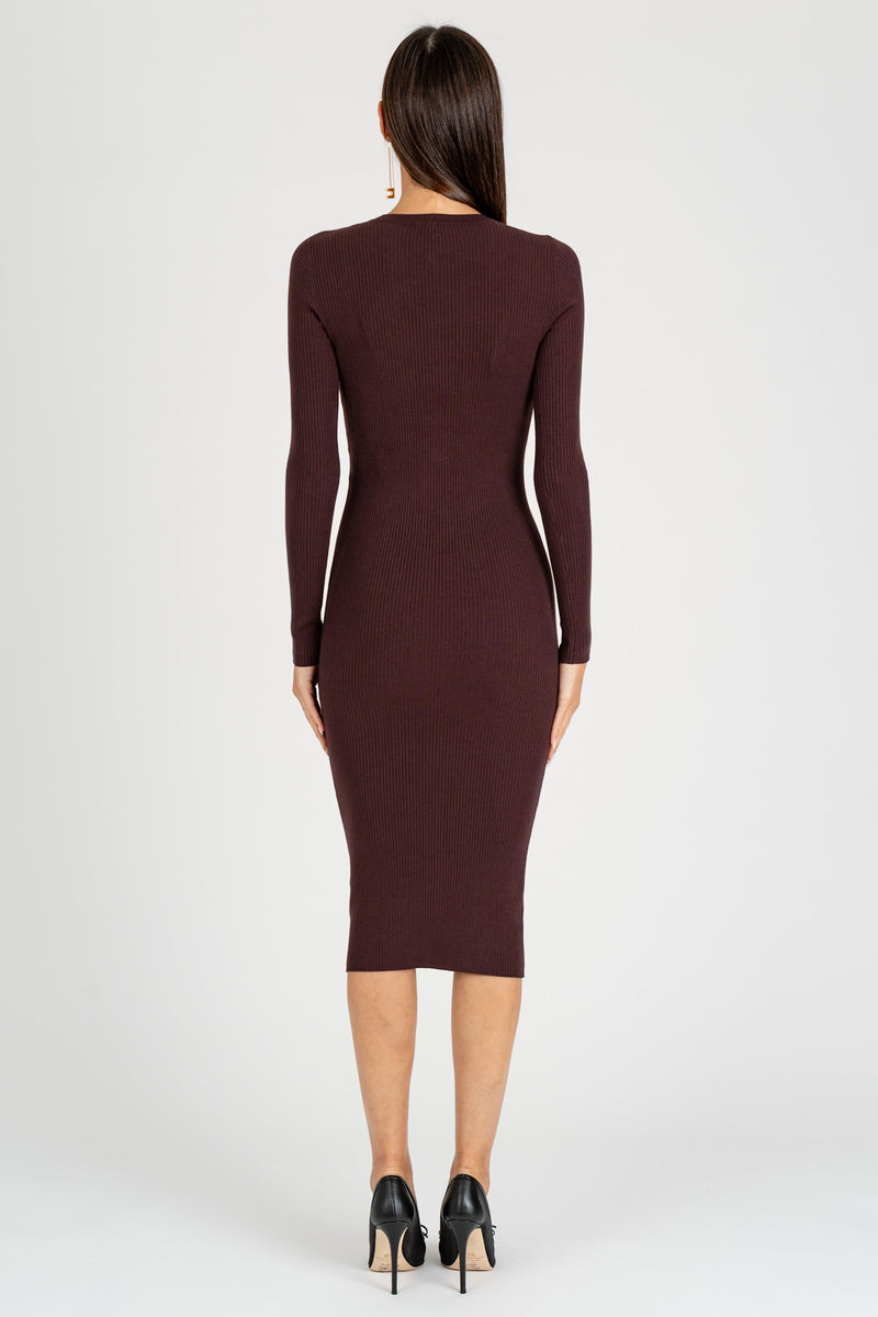 Abito in Maglia con Taschino Merlot