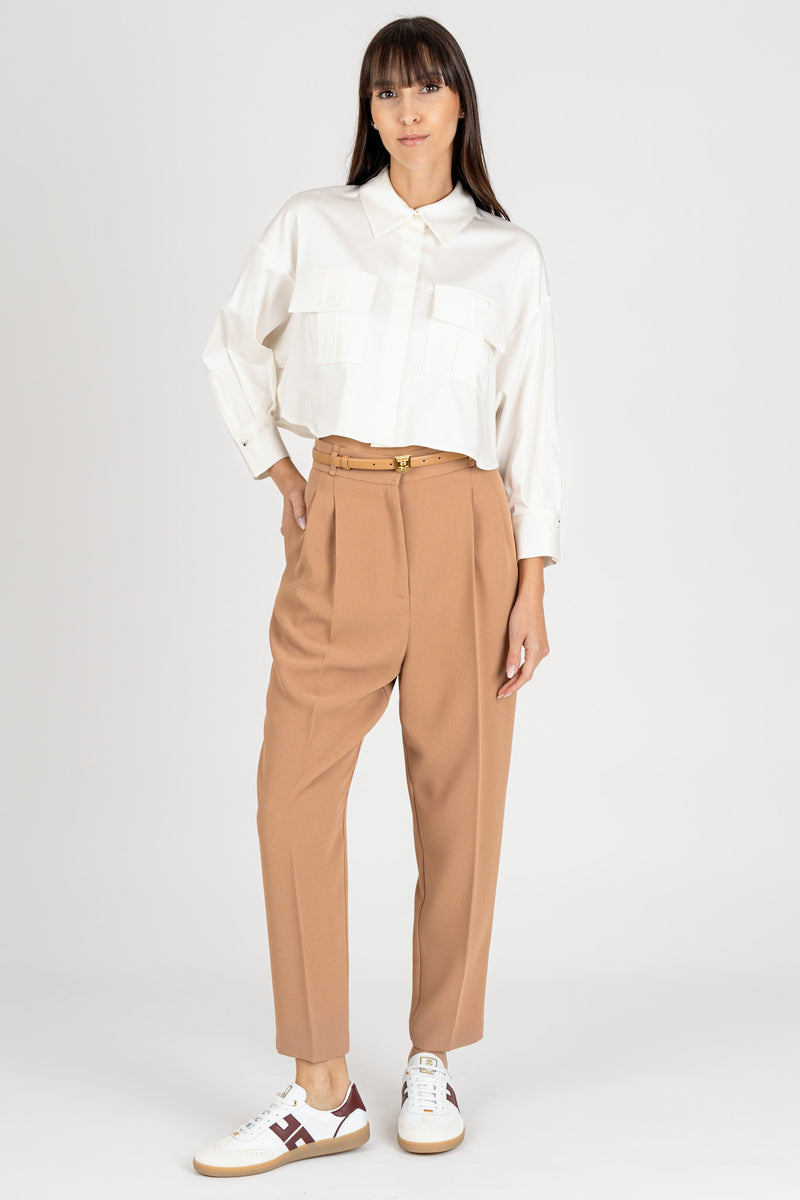 Pantalone con Cintura Camel