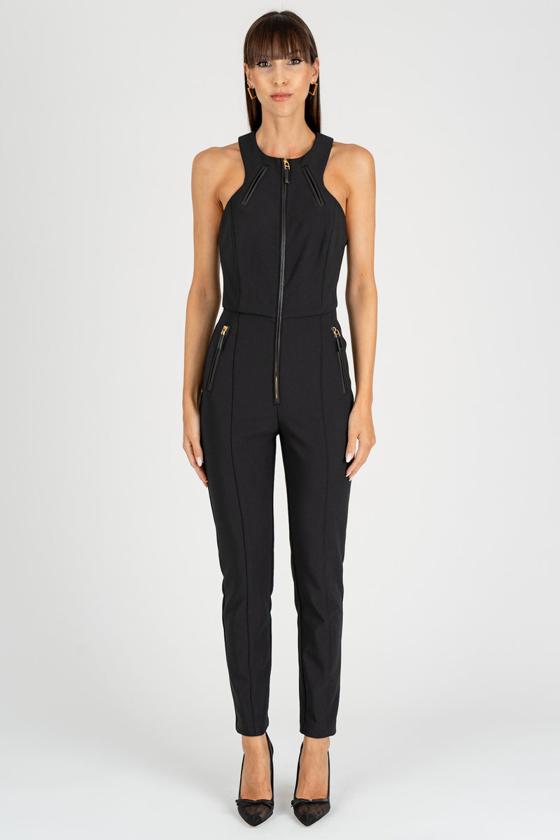 Tuta con Dettagli zip Nero