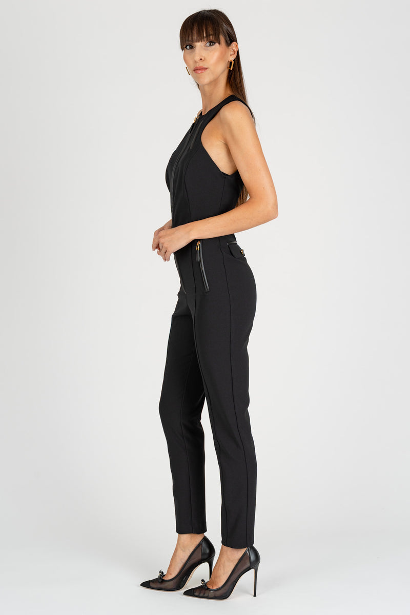 Tuta con Dettagli zip Nero