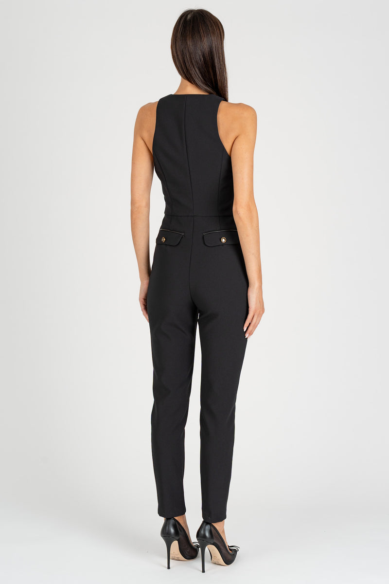 Tuta con Dettagli zip Nero