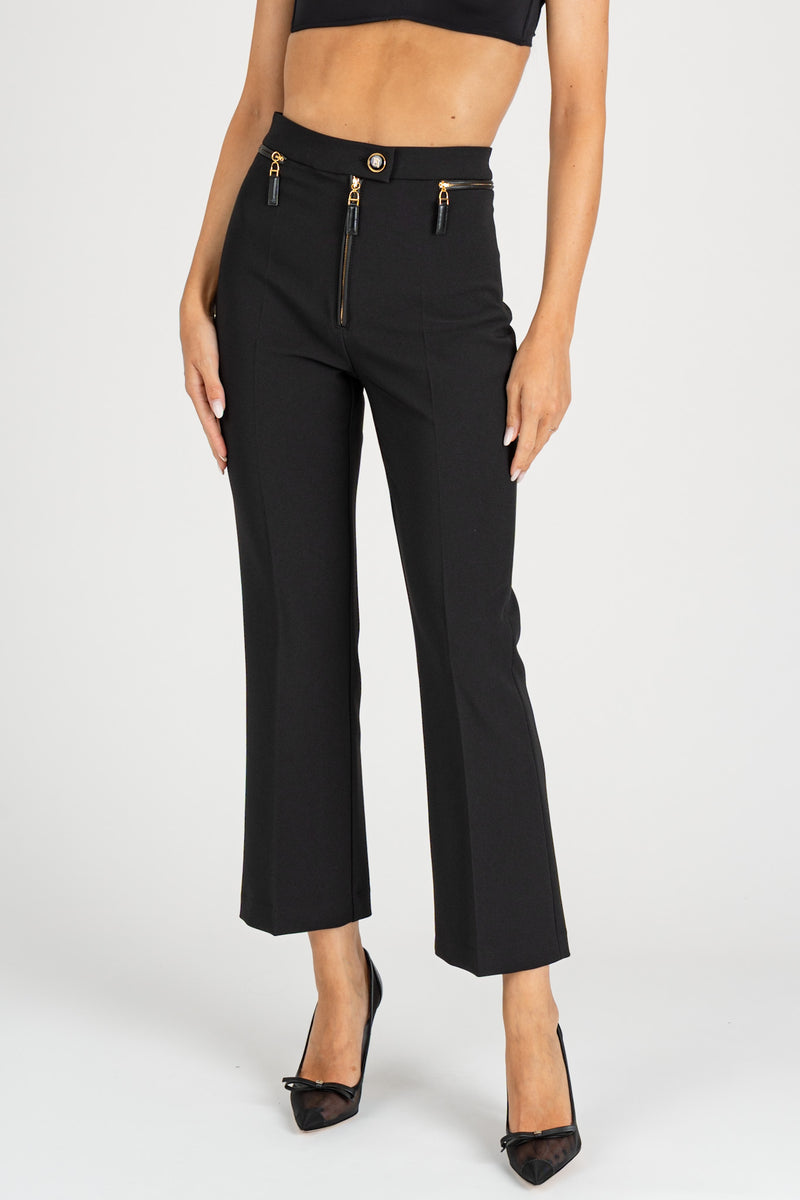 Pantalone con Dettaglio zip Nero