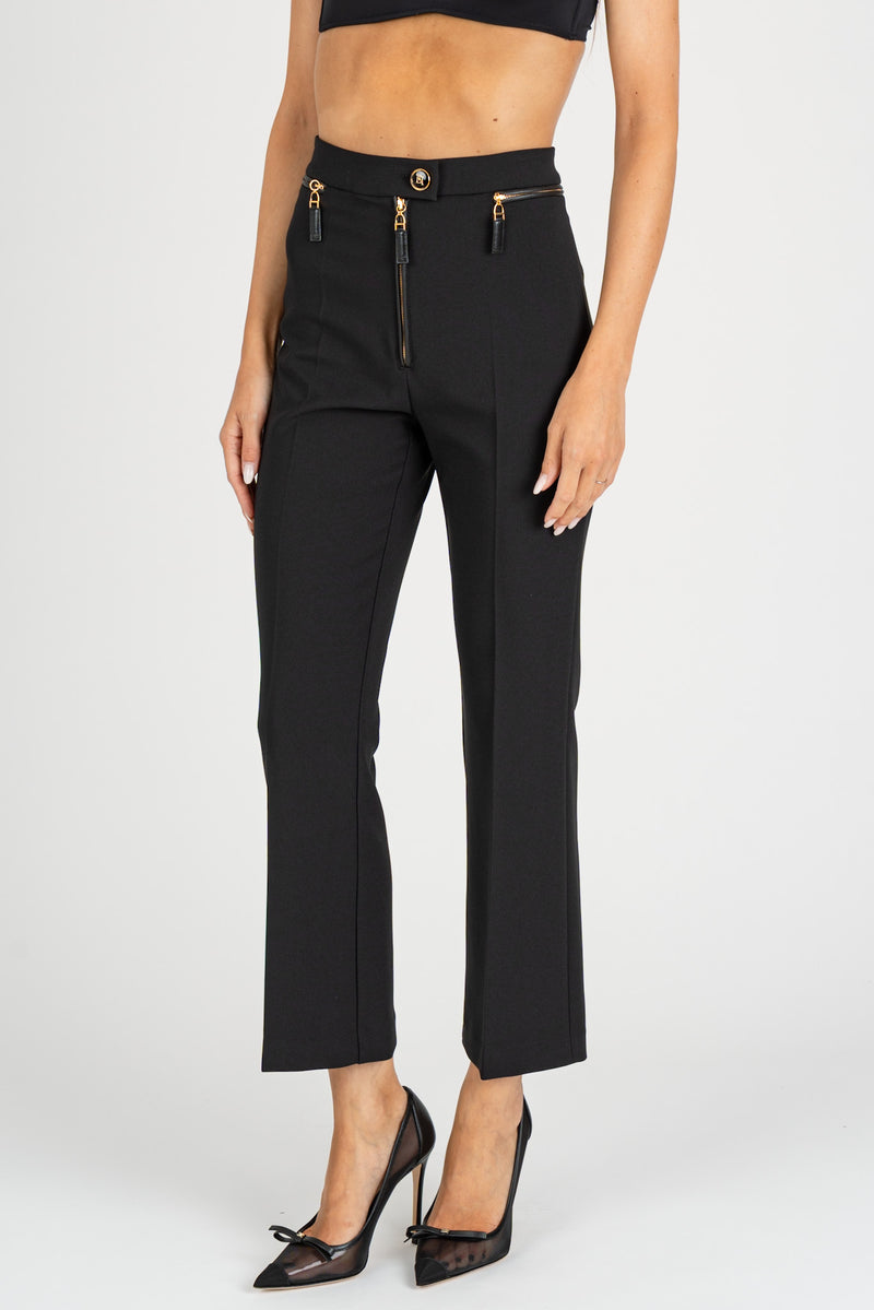 Pantalone con Dettaglio zip Nero