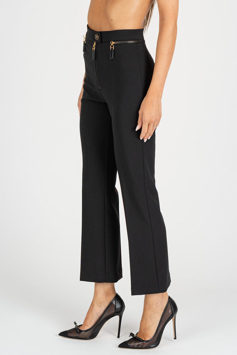Pantalone con Dettaglio zip Nero