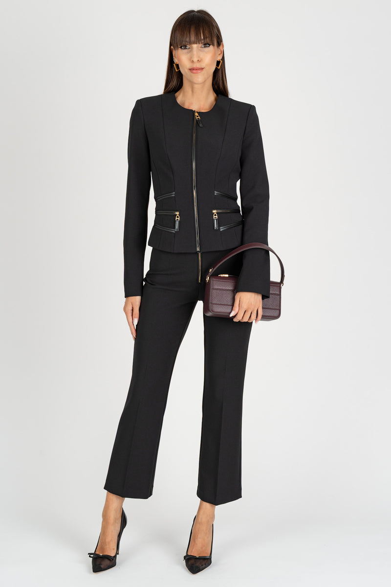 Giacca con Dettagli Zip Nero