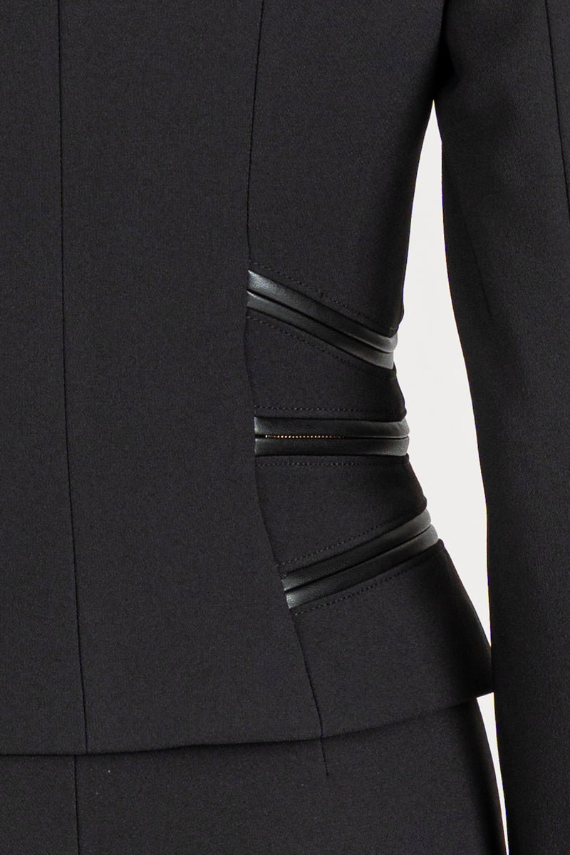 Giacca con Dettagli Zip Nero