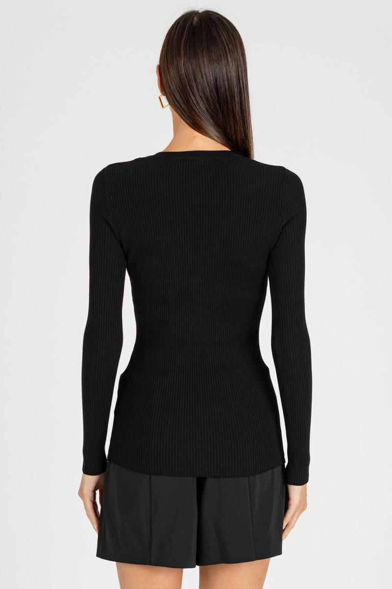 Maglia Scollo a V Nero