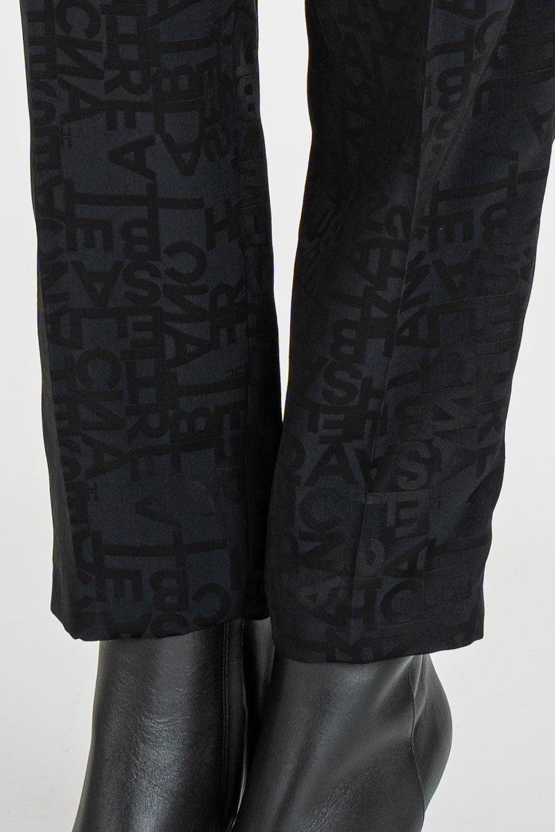 Pantalone Jacquard Lettering Nero