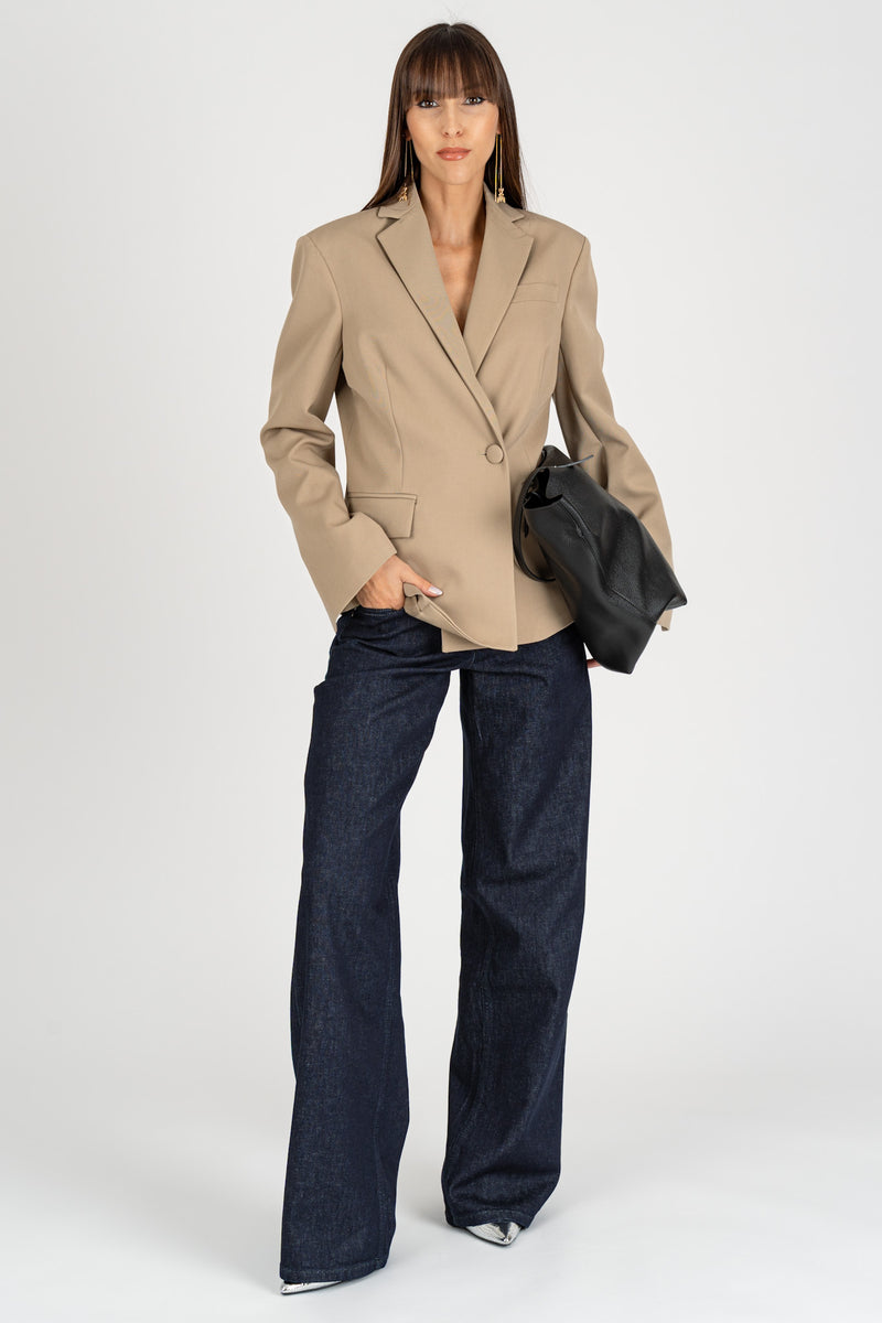 Giacca Blazer Asimmetrica Stone Beige