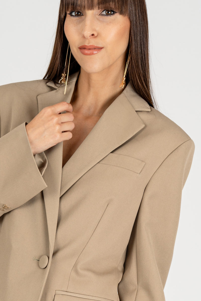 Giacca Blazer Asimmetrica Stone Beige