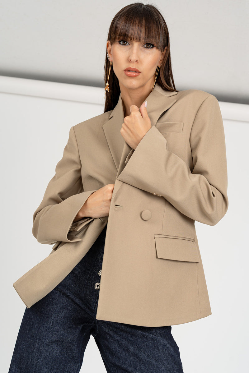 Giacca Blazer Asimmetrica Stone Beige