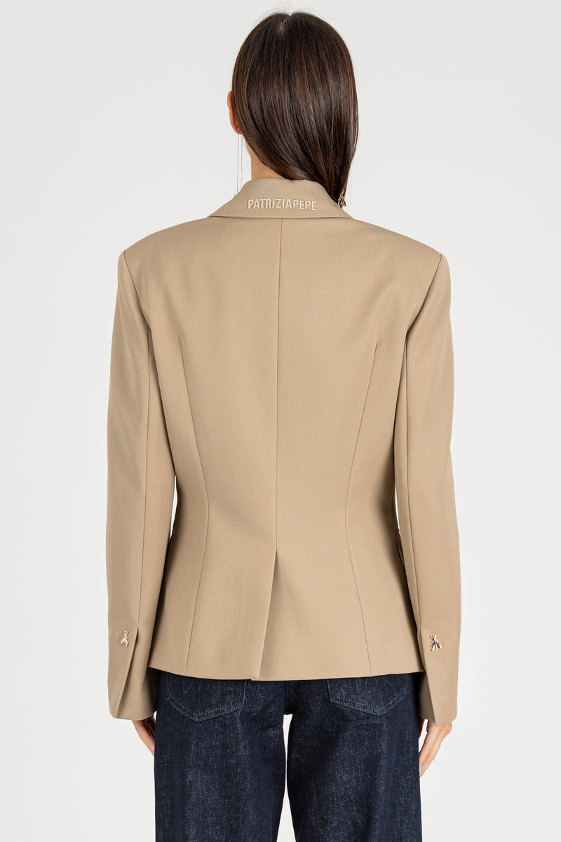 Giacca Blazer Asimmetrica Stone Beige