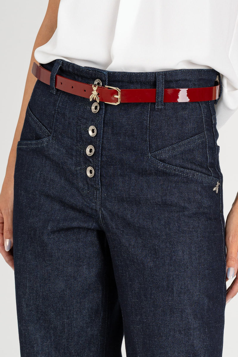 Pantalone Denim Flare Blue Rise Wash