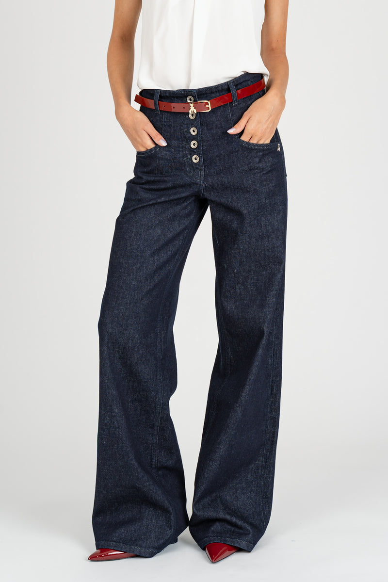 Pantalone Denim Flare Blue Rise Wash
