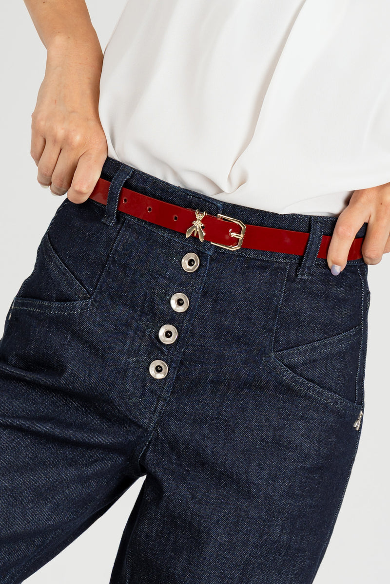 Cintura in Vernice Glossy Red