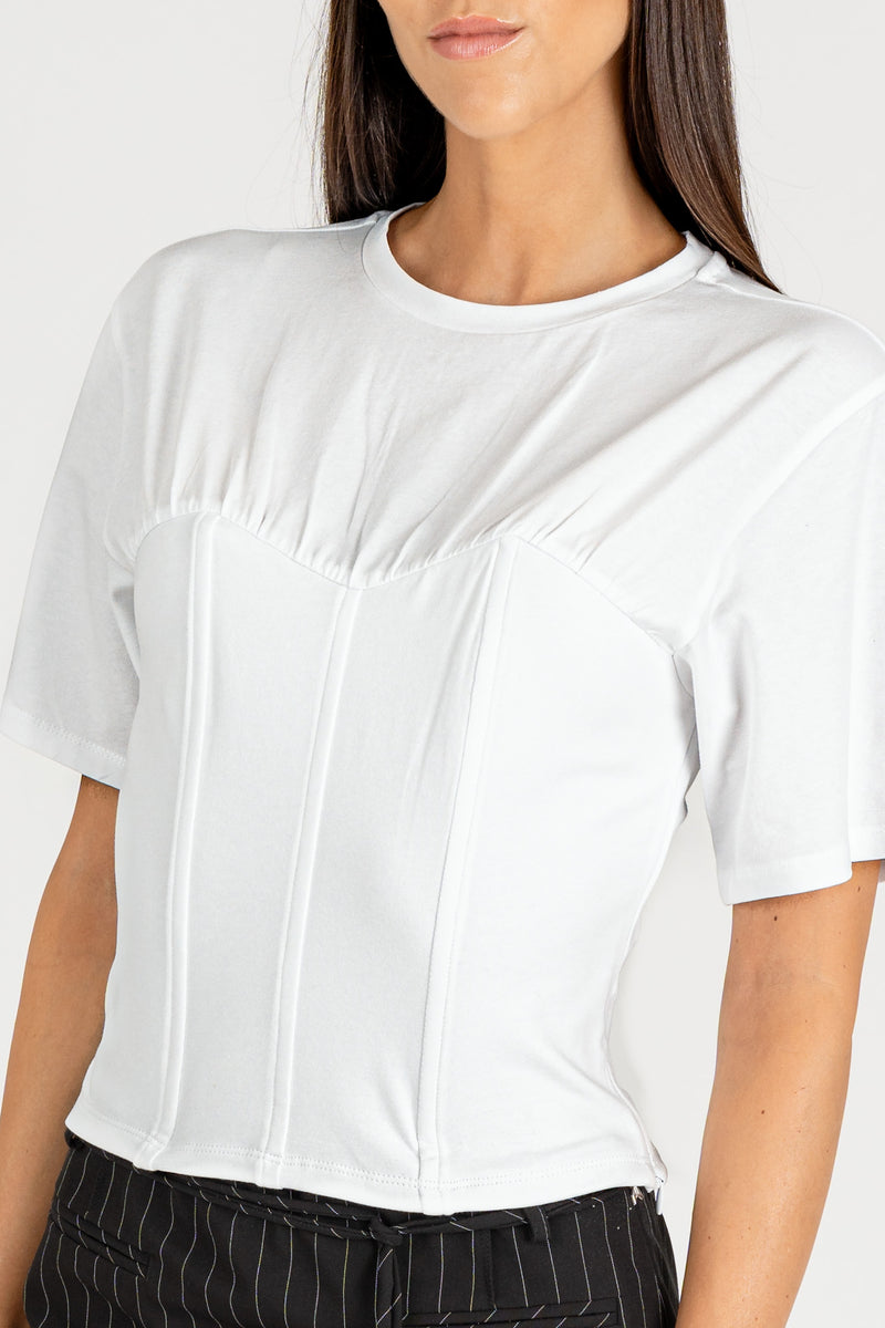 T-Shirt Bustier Bianco Ottico