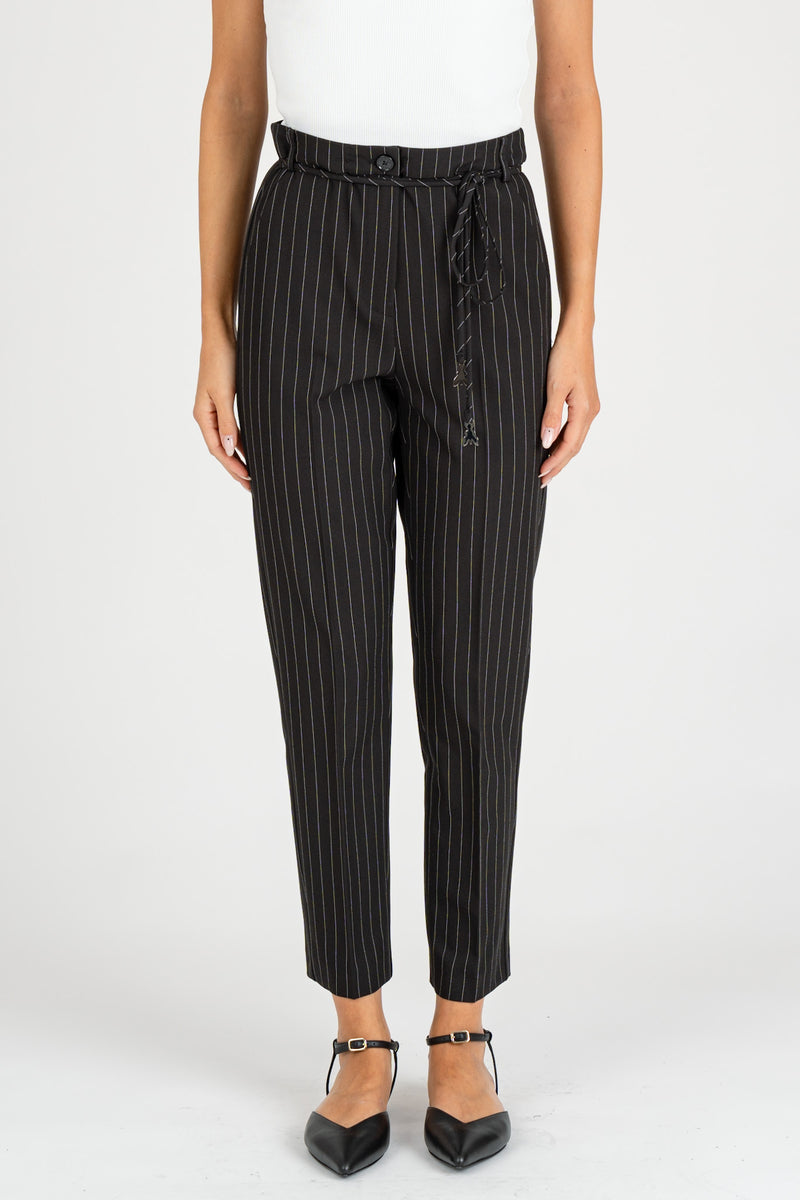 Pantalone Gessato Black Stripes