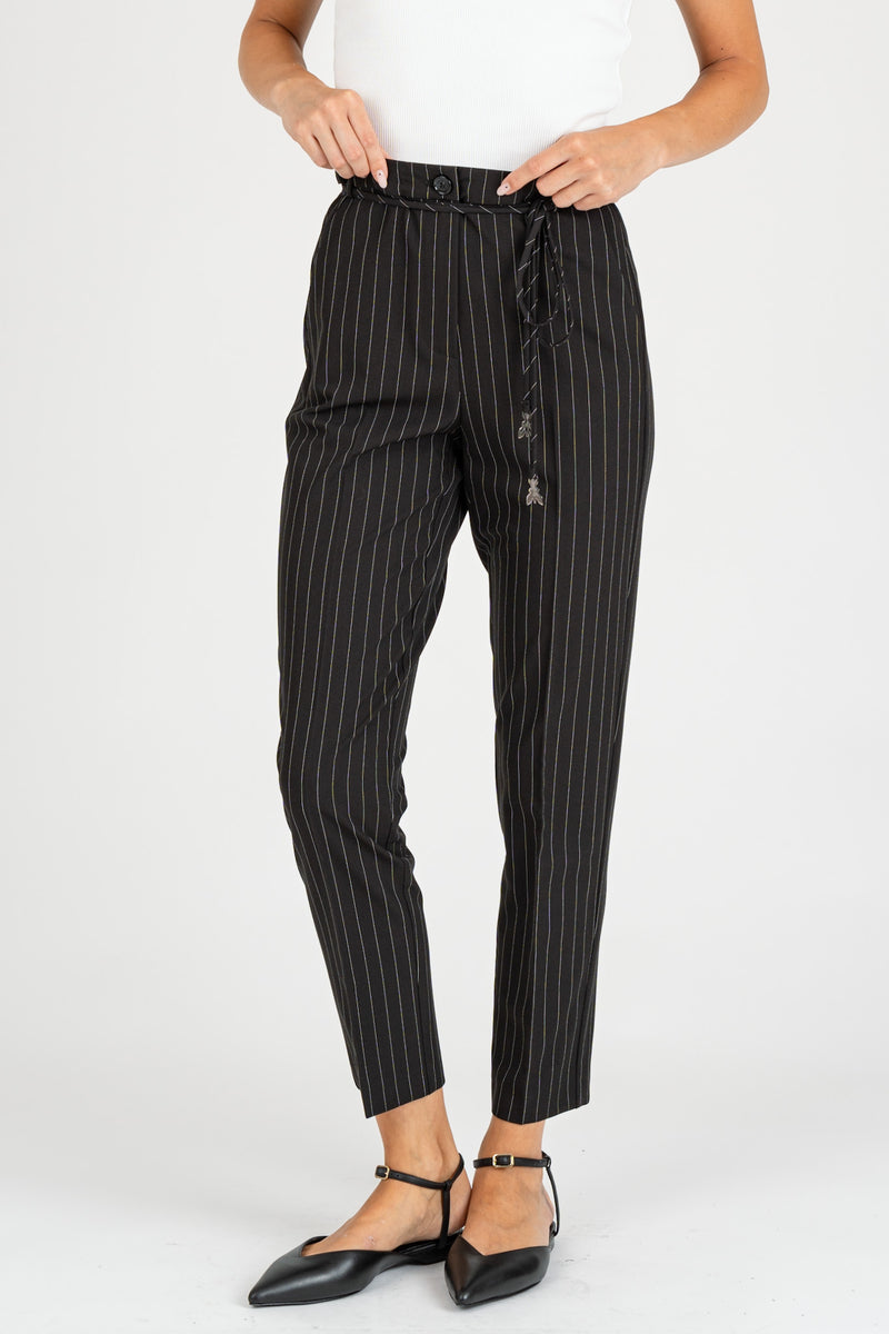 Pantalone Gessato Black Stripes