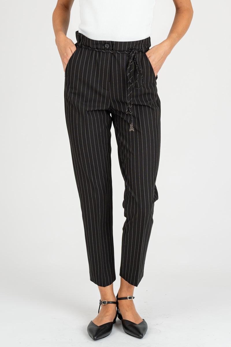 Pantalone Gessato Black Stripes