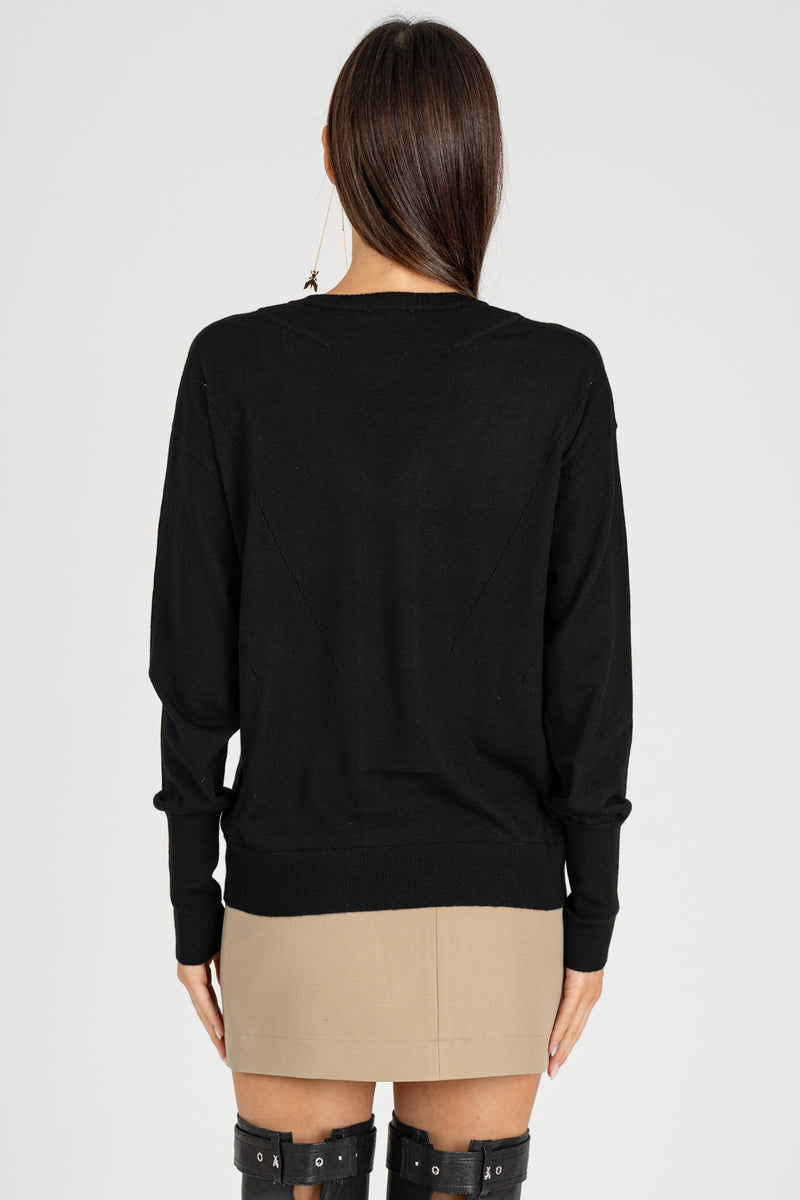 Maglia Scollo a V "FLY" Nero