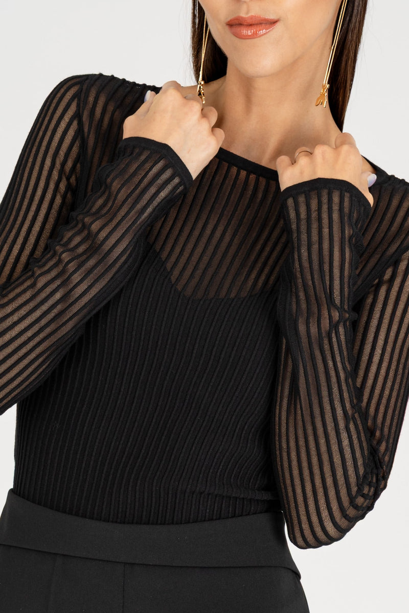 Maglia Coste Nero